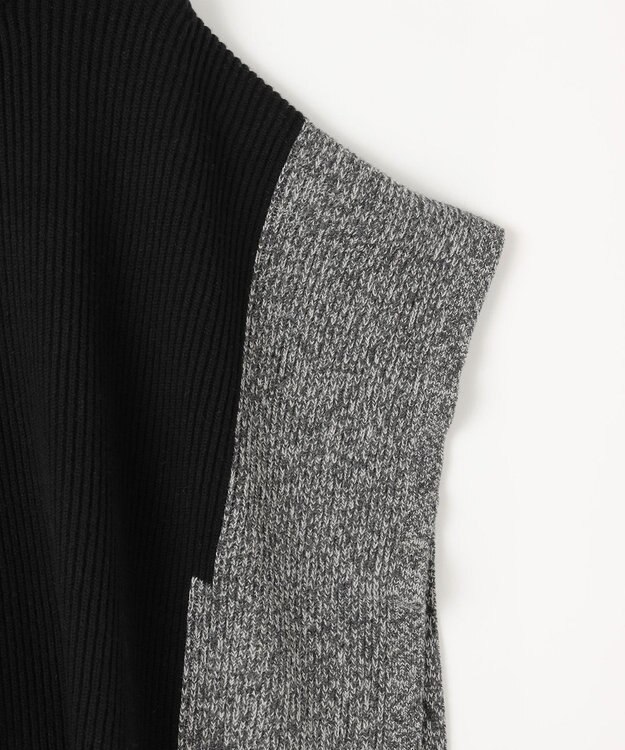 JOSEPH カーディステッチアニメーション　ハイネックポンチョ Black/Ivory