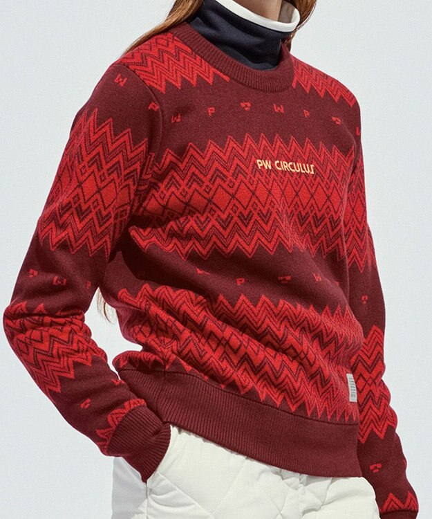PW CIRCULUS 【手洗い可】【WOMEN】フェアアイルニット レッド系5