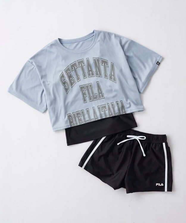 OP／FILA 【FILA】短丈Tシャツ付き3点セット水着 サックス