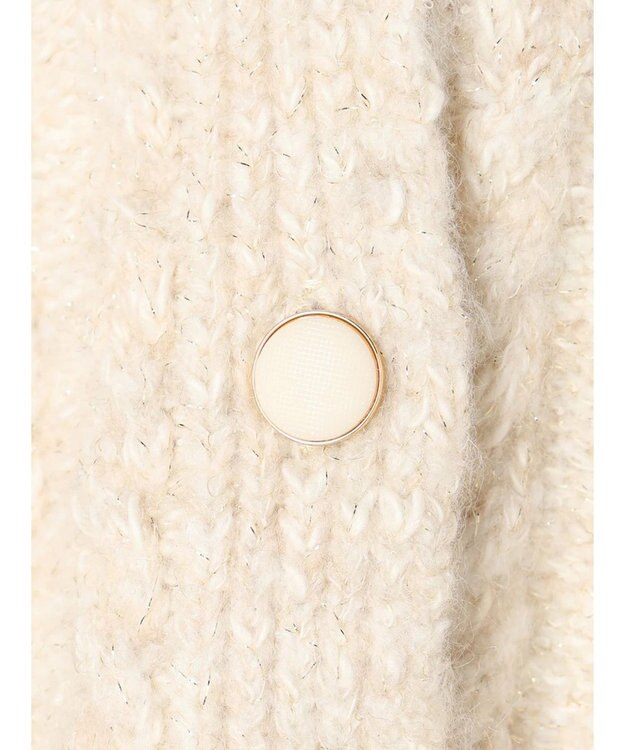 earth music&ecology ラメスラブニットカーディガン Off White