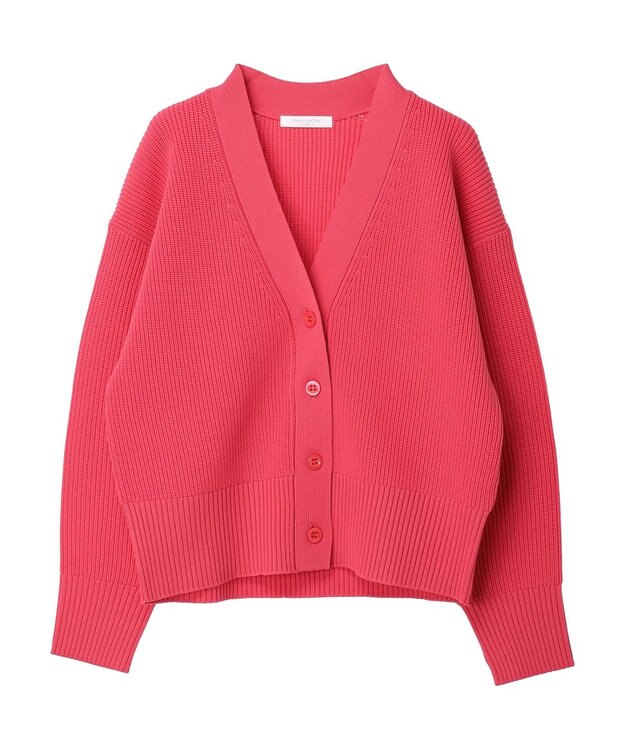 Green Parks スポンディシュ畦編みショート丈カーディガン Pink