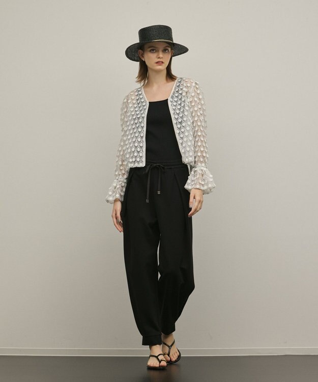 GRACE CONTINENTAL モチーフチュールブラウス ホワイト