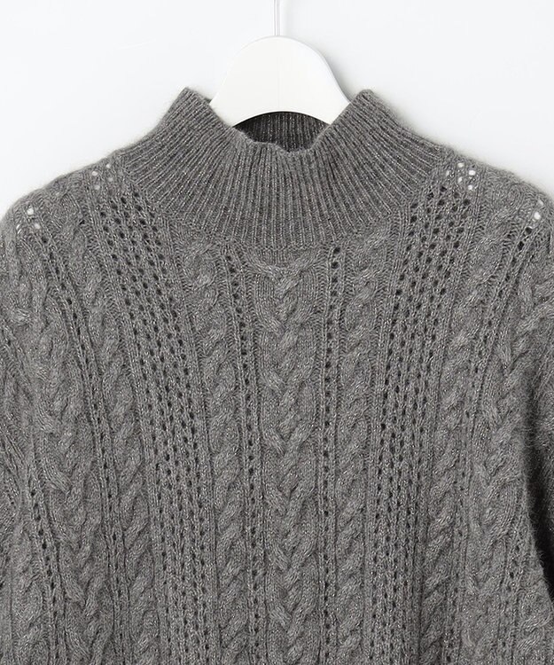 自由区 S 【SHIHOさん着用】ラメフォックスケーブル ニット グレー