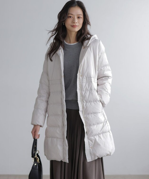 組曲 ライトタフタロング ダウン アイスグレー系