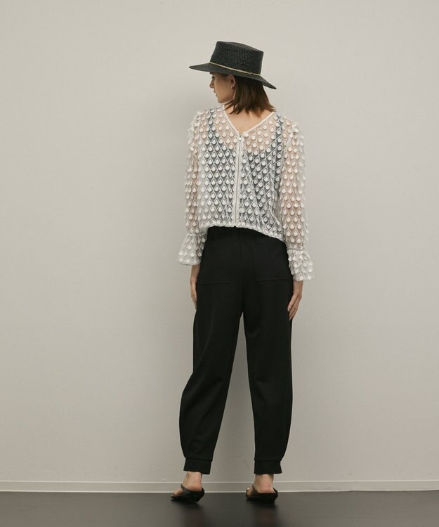 GRACE CONTINENTAL モチーフチュールブラウス ホワイト