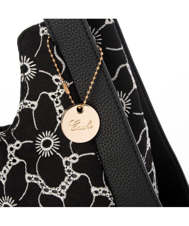 UNBILLION カシュカシュ cachecache / 刺繍生地トートバッグ ブラック