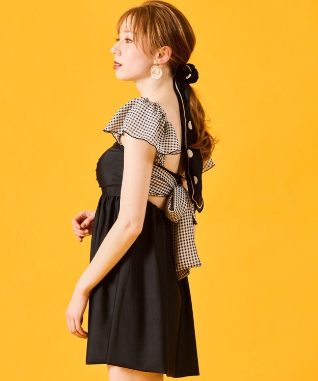San-ai Resort（三愛水着楽園） 【SALE】Aライン水着　9M【San-ai Resort（サンアイリゾート）】 ブラック×ギンガム