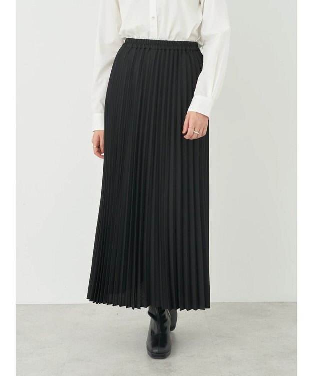 earth music&ecology すきな丈プリーツスカート Black