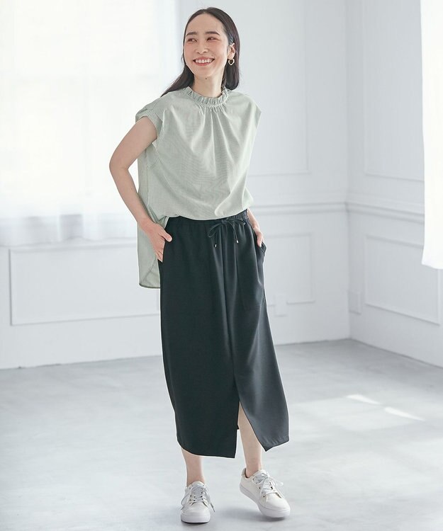 ANY 【UVカット/吸水速乾/抗菌防臭】エニィファンクション ノースリブラウス グリーンロンスト