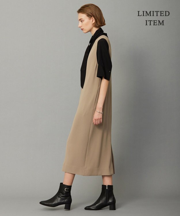 ICB 【WEB限定・洗える】 ライトダブルクロス ジャンパースカート ワンピース ライトモカ系