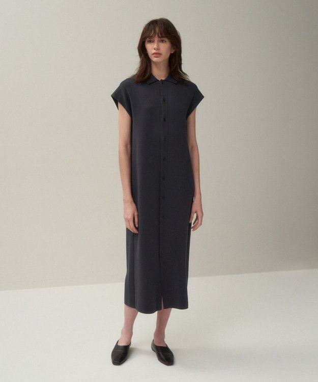 ATON 50/2 NATURAL DYED ORGANIC | ポロドレス CHARCOAL GRAY