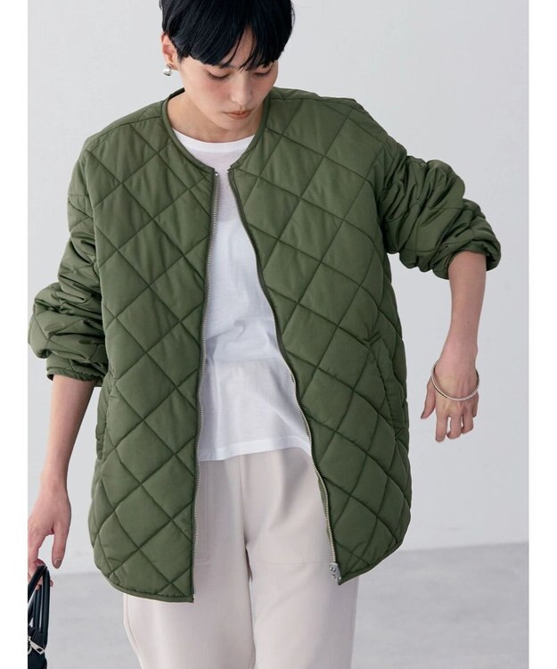 AMERICAN HOLIC 軽ポカリバーシブルキルティングコート Khaki