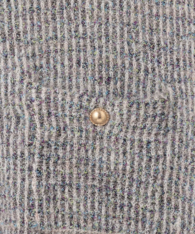 自由区 L ツイーディー ニット ブルーグレー系