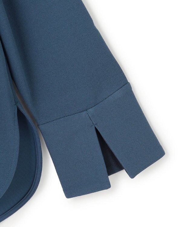 ICB マラボーテＷジョーゼット ボウタイ付きシャツカラートップス ブルーグレー系