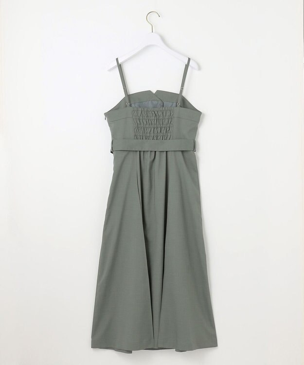 ANY SIS L 【2SET】ビスチェワンピース×シアーラッセルプルオーバーセット カーキ系