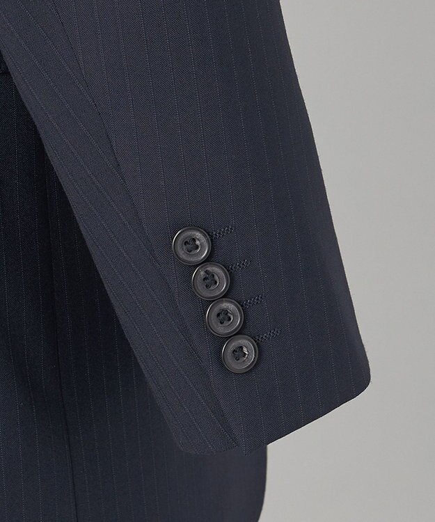 GOTAIRIKU 【オールシーズン対応】WOOL×POLYESTER ライトウェイト スーツ（ネイビーストライプ） ネイビー系1