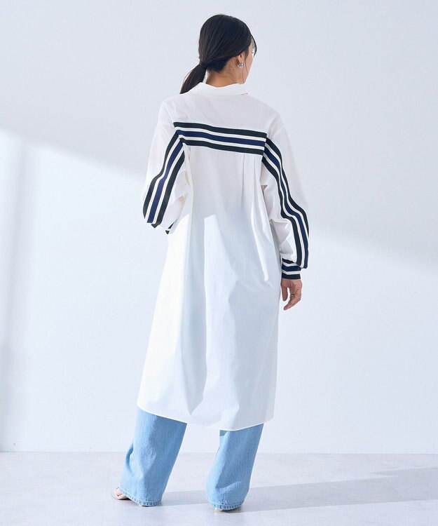 YECCA VECCA リブMIXシャツワンピース Off White