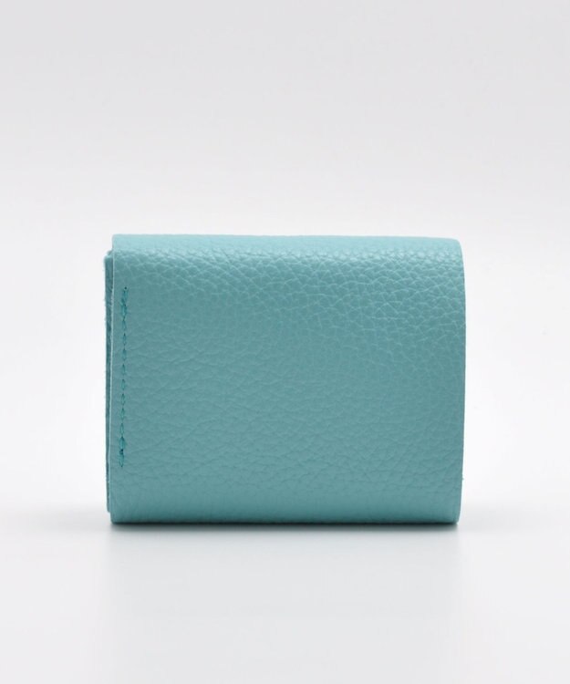 blancle シュリンクレザー 三つ折りウォレット ロビンエッグブルー