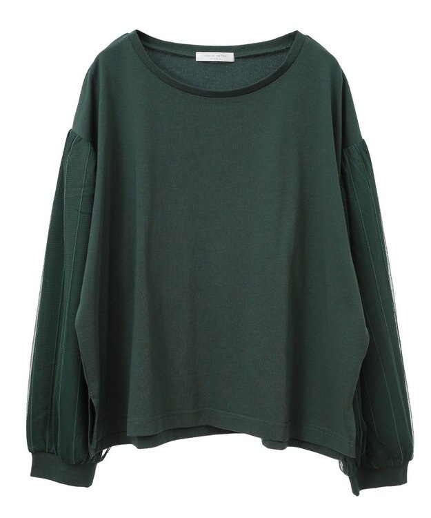 Green Parks 袖チュールドッキングプルオーバー Green