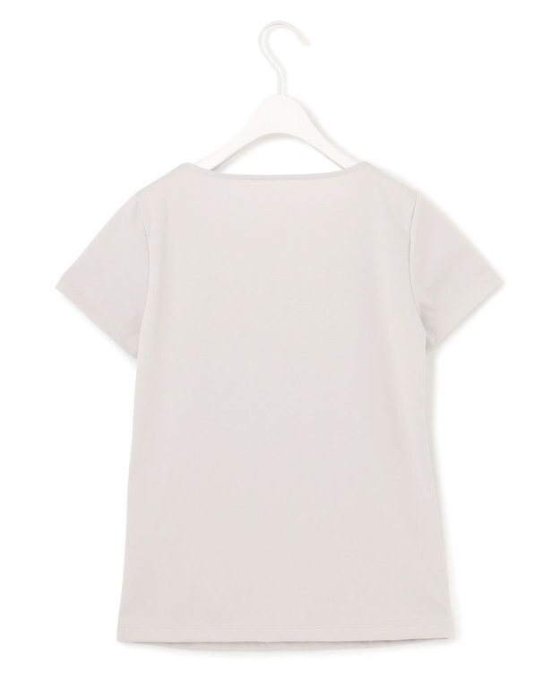 ICB L 【洗える】 スーペリアジャージー Uネック半袖プルオーバー ライトグレー系