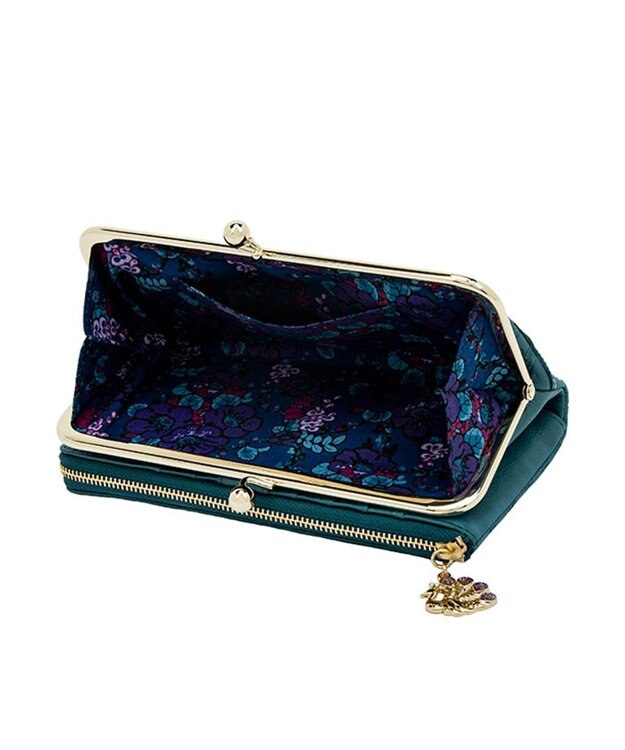 ANNA SUI ピーコック 二つ折り口金長財布 ターコイズ