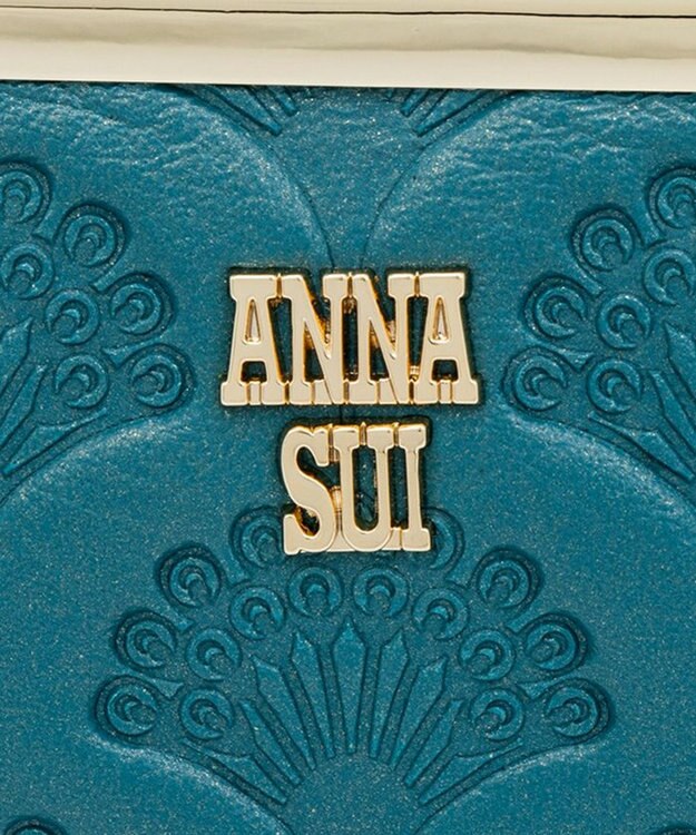 ANNA SUI ピーコック 二つ折り口金長財布 ターコイズ