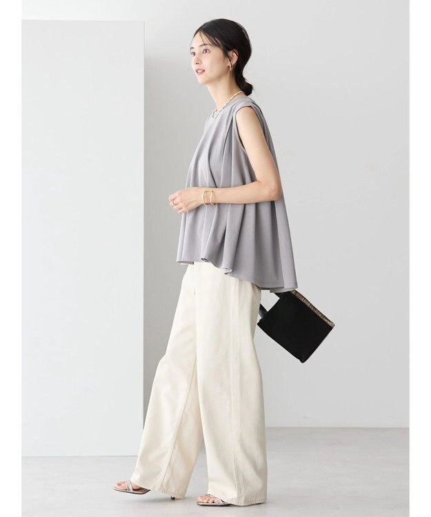 AMERICAN HOLIC 接触冷感バックフレアノースリーブプルオーバー Gray