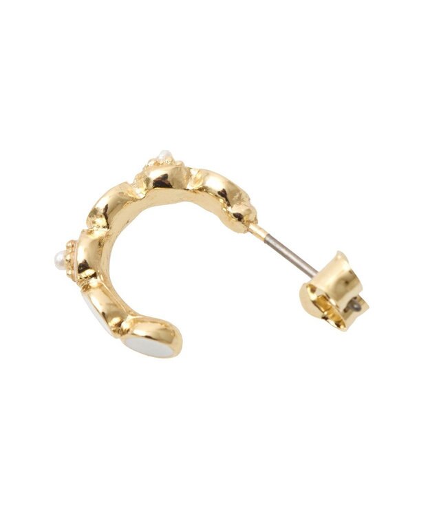 Green Parks ・ＨＡＬＦ　ＴＩＭＥ　エポ入りプチパールピアス White