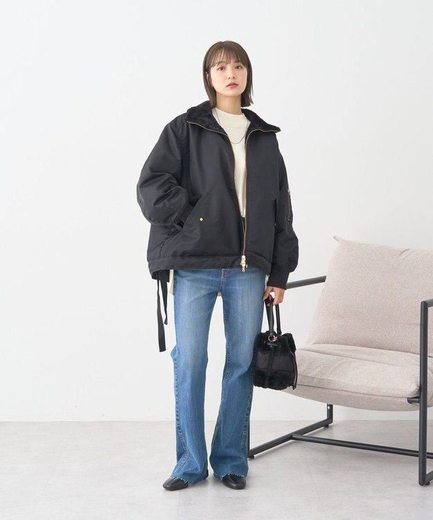 earth music&ecology リバーシブルMA-1 Black