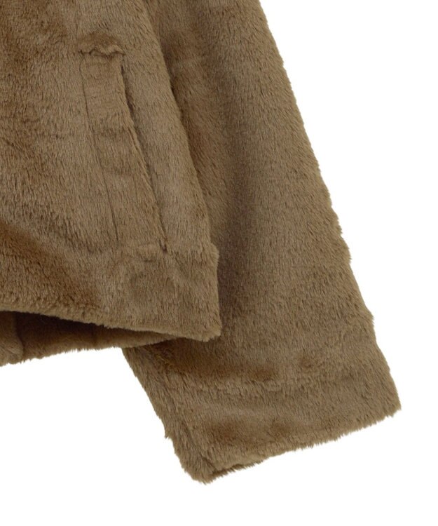earth music&ecology ファーショートブルゾン Brown
