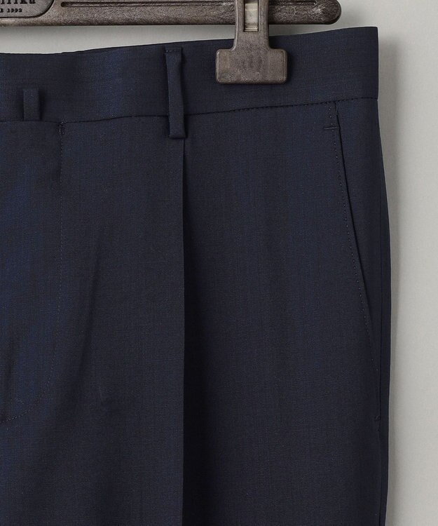 GOTAIRIKU ロングセラー【洗える/折り目加工/シワになりにくい/ウエストアジャスター】ウォッシャブル サマーウール100％パンツ_定番色(1タック)24年モデル ネイビー系