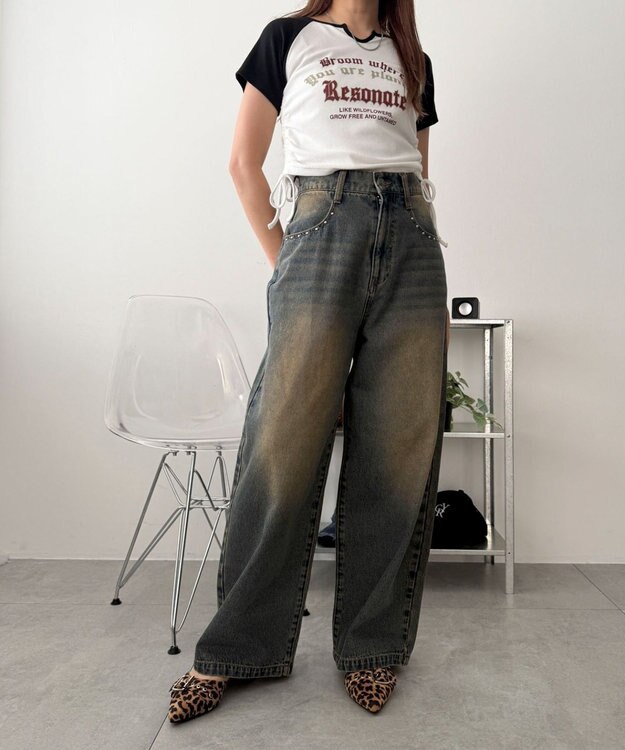 WEGO ハトメベルトポインテッドシューズ 柄1