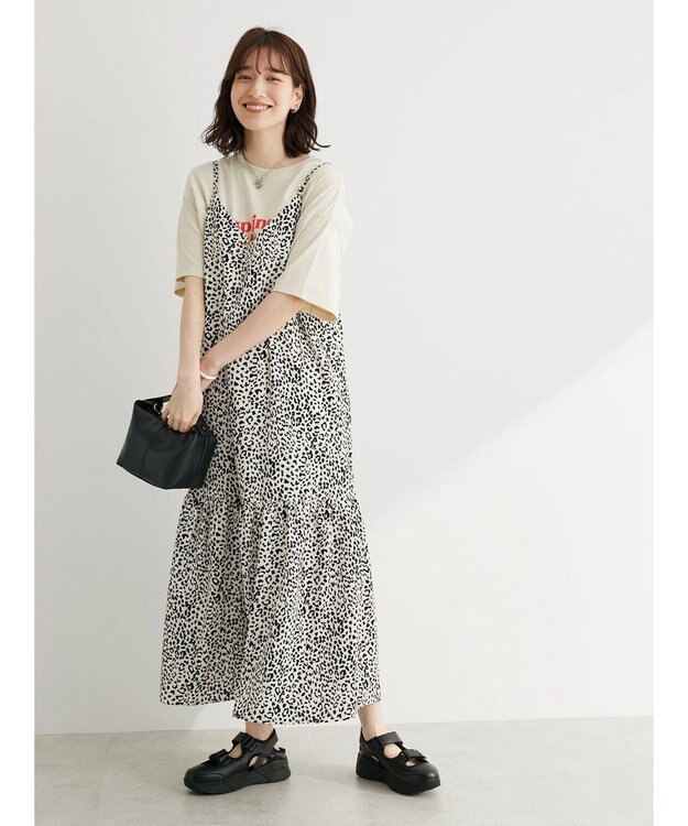 Green Parks ・ＥＬＥＮＣＡＲＥ　ＤＵＥ　レオパードキャミワンピ Beige