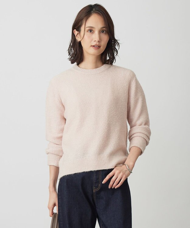 J.PRESS LADIES L SHINE クルーネック ニット ピンク系