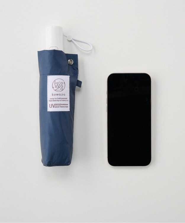 MOONBAT 【遮光100％/自動開閉】 晴雨兼用 折りたたみ傘 コンパクト kowaza コワザ 無地 ディープブルー