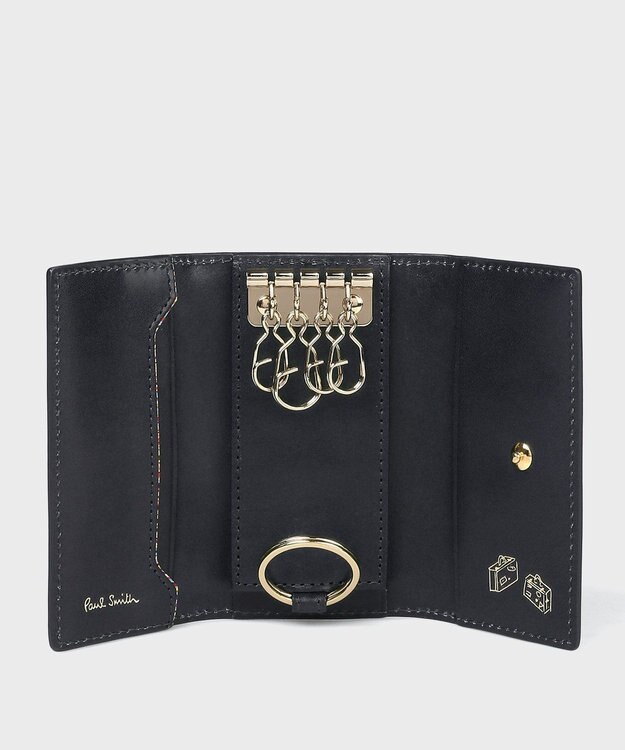 Paul Smith ベジタン SS26 キーケース ネイビー