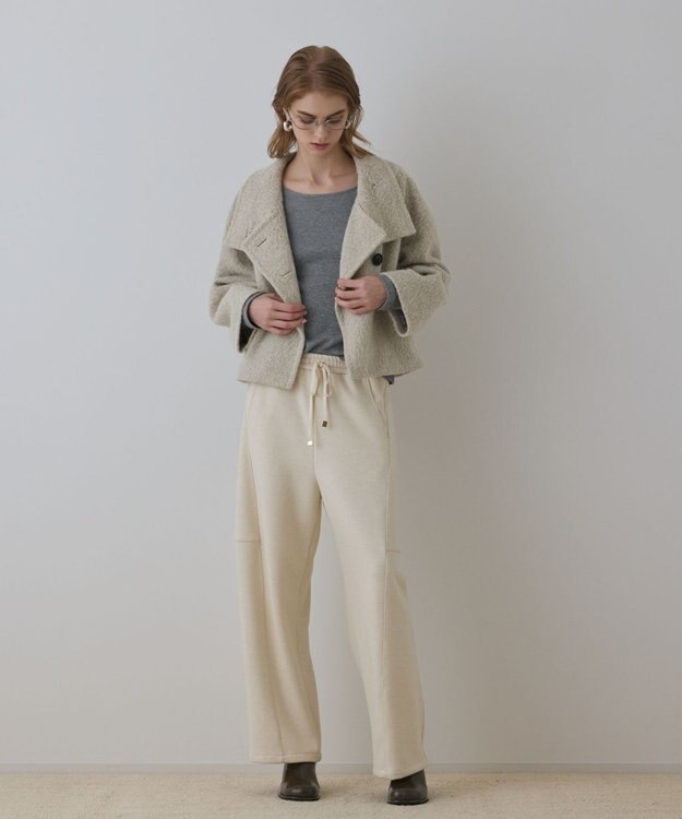 GRACE CONTINENTAL エッグラインカットパンツ ホワイト