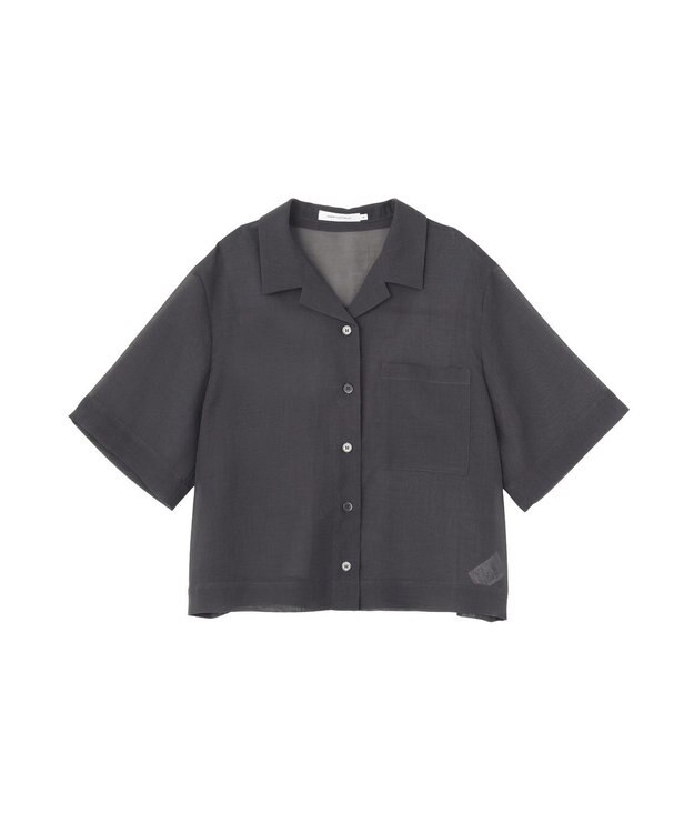 AMERICAN HOLIC シアーショート丈開襟シャツ Charcoal Gray