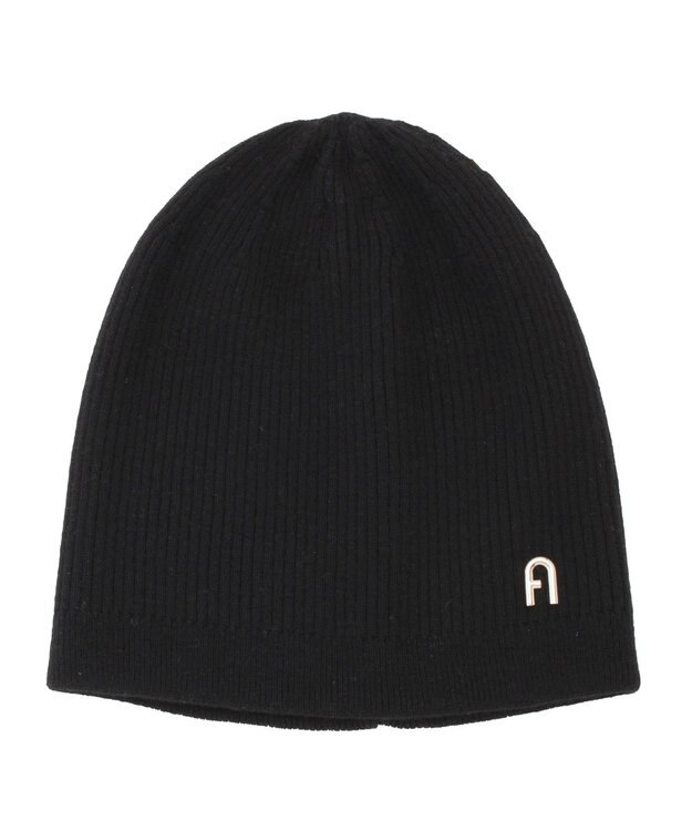MOONBAT 【WEB限定】FURLA(フルラ)アーチロゴ付き ニット帽 帽子 UVカット 手洗いOK ブラック