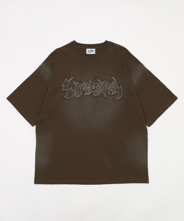 WEGO 【ユニセックス着用ITEM】ダメージアップリケグラフィックT（SS） ブラウン
