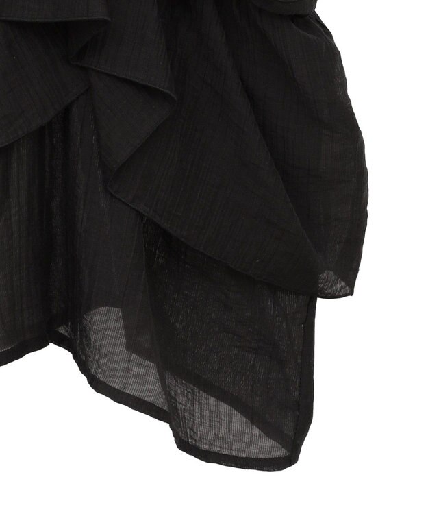 Green Parks マルチＷＡＹオフショルフリルブラウス Black