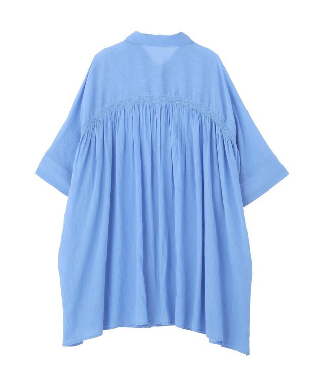 Green Parks スラブシアーシャツチュニック Blue