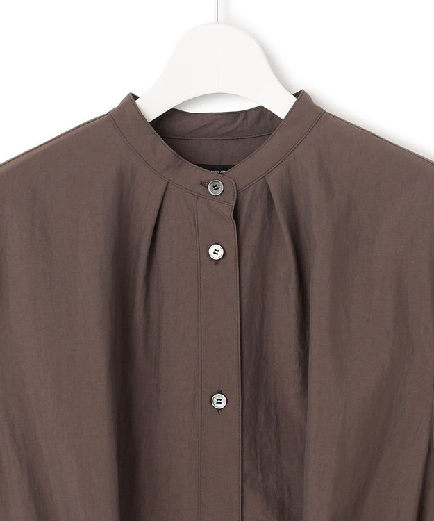 23区 S 【洗える】マットナイロンタフタ シャツワンピース ブラウン系