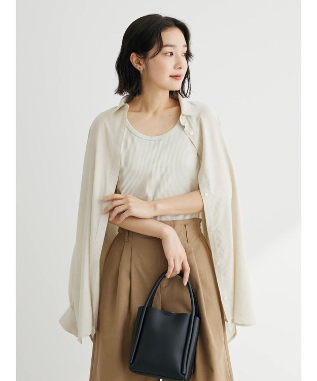 Green Parks カラーテレコタンク Gray Beige