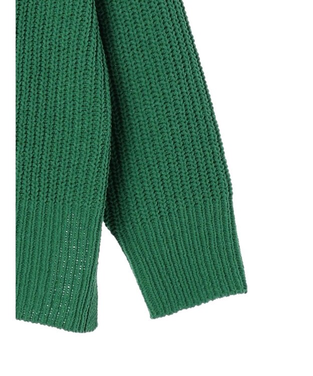 Green Parks ｍｏｋｏモール畦編みモックネックプルオーバー Green