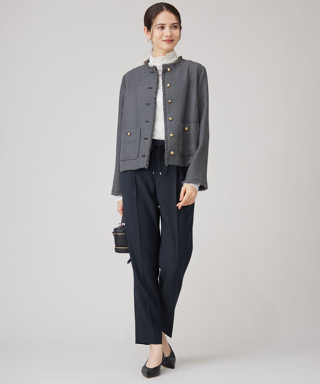 自由区 L 【SHIHOさん着用】ブライトリングツイード ジャケット スレート