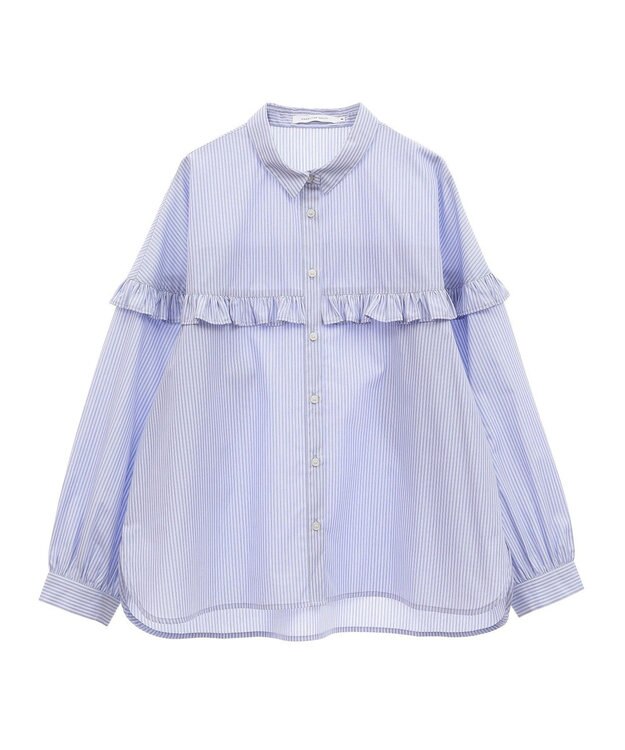 AMERICAN HOLIC イージーケアフリルシャツ Stripe