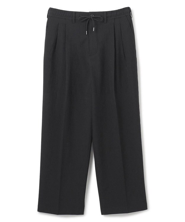 JOSEPH HOMME 新素材【通気性/ストレッチ】トリコサッカーストレッチ ドロスト付ワイドパンツ / BAILEY CONVERTIBLE ブラック系