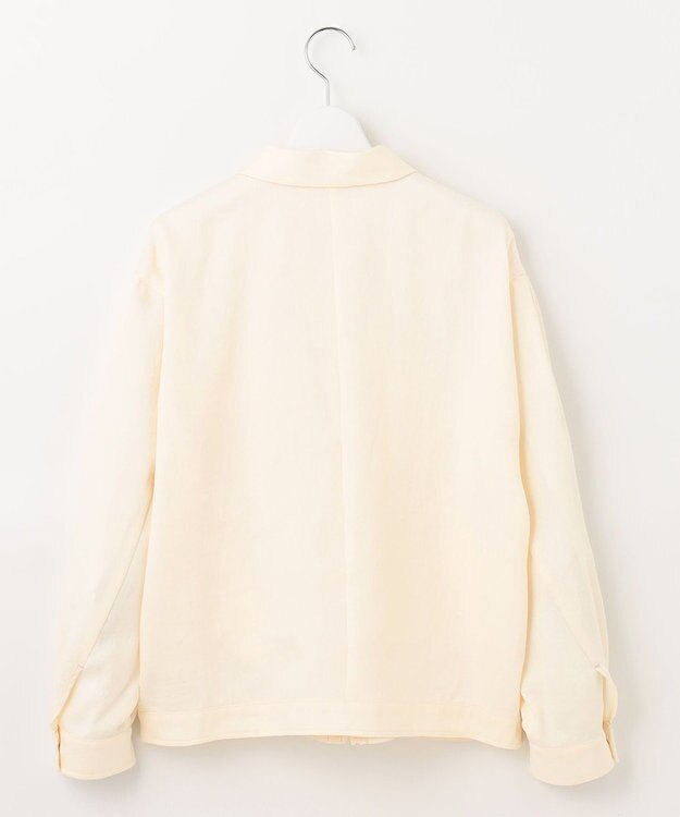 自由区 【XSサイズ～/洗える】ブライトリネンファイユ ジップアップブルゾン アイボリー系