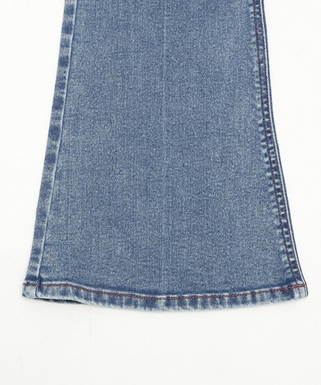 WEGO 【美脚パンツ】ストレッチフレアデニムパンツ デニム中濃色